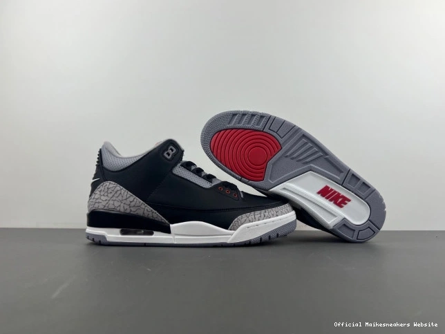 Official Maikesneakers Cement DN3707-010 Air Jordan Black 3 0716